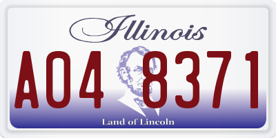 IL license plate A048371