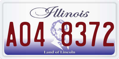 IL license plate A048372