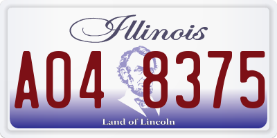 IL license plate A048375