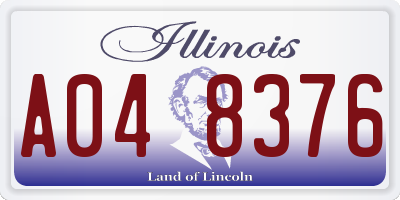 IL license plate A048376