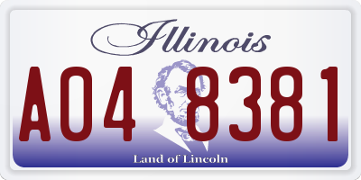 IL license plate A048381