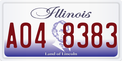 IL license plate A048383