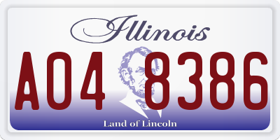 IL license plate A048386
