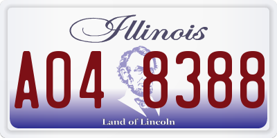 IL license plate A048388
