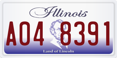 IL license plate A048391