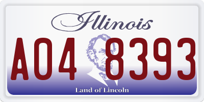 IL license plate A048393
