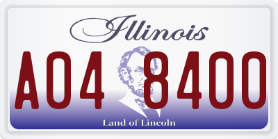 IL license plate A048400