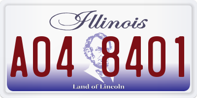 IL license plate A048401