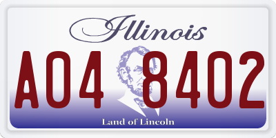 IL license plate A048402