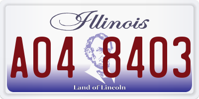 IL license plate A048403