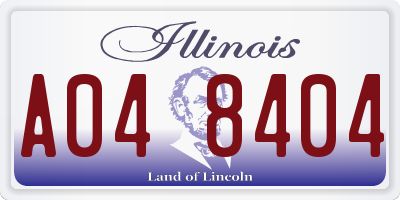 IL license plate A048404