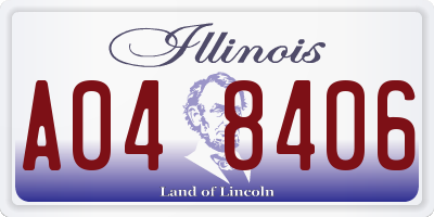 IL license plate A048406