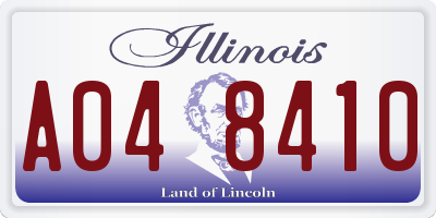 IL license plate A048410