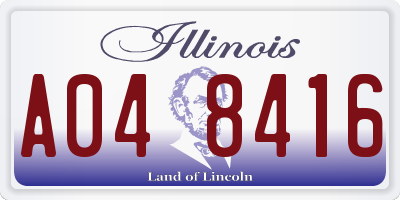 IL license plate A048416