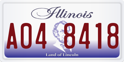 IL license plate A048418