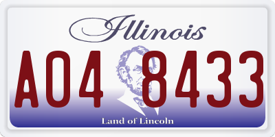 IL license plate A048433