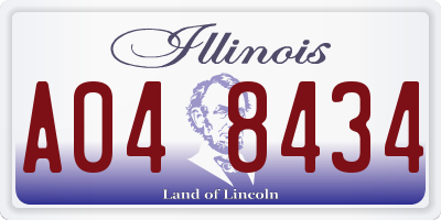 IL license plate A048434