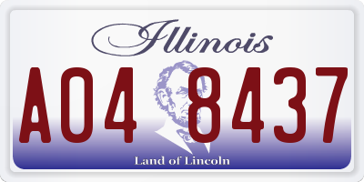 IL license plate A048437