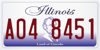 IL license plate A048451