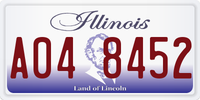 IL license plate A048452