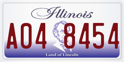 IL license plate A048454