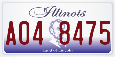 IL license plate A048475