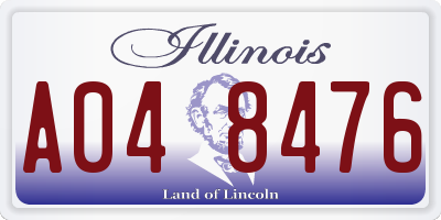 IL license plate A048476