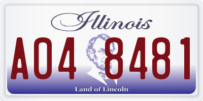 IL license plate A048481