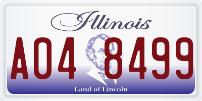 IL license plate A048499