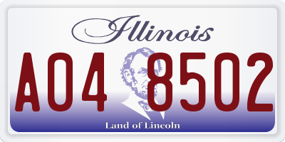 IL license plate A048502