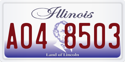 IL license plate A048503
