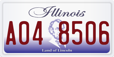 IL license plate A048506