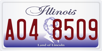 IL license plate A048509