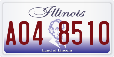 IL license plate A048510