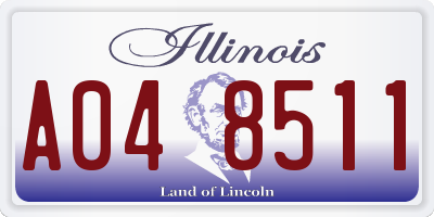IL license plate A048511