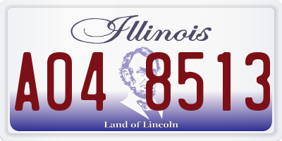IL license plate A048513