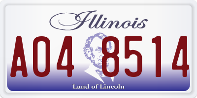 IL license plate A048514