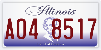 IL license plate A048517
