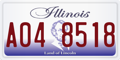 IL license plate A048518