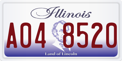 IL license plate A048520