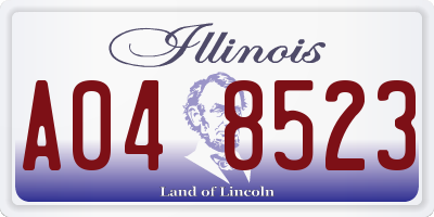 IL license plate A048523