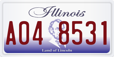 IL license plate A048531