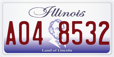 IL license plate A048532