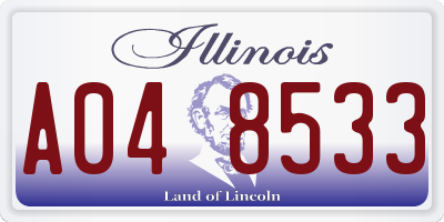 IL license plate A048533