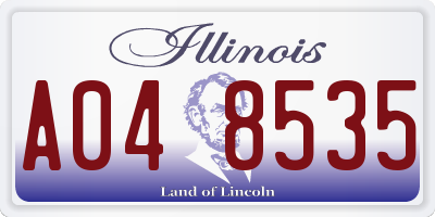 IL license plate A048535