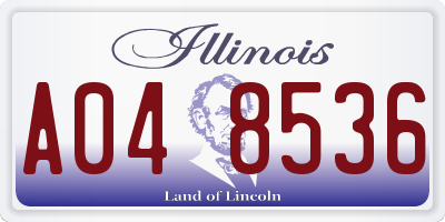 IL license plate A048536