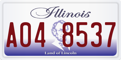 IL license plate A048537