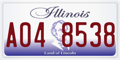 IL license plate A048538