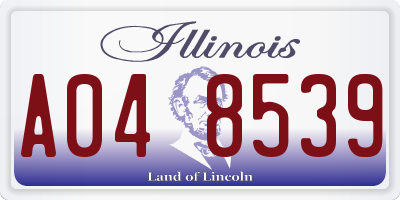 IL license plate A048539
