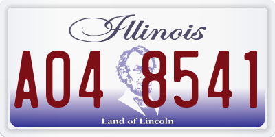 IL license plate A048541